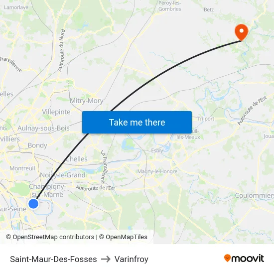 Saint-Maur-Des-Fosses to Varinfroy map