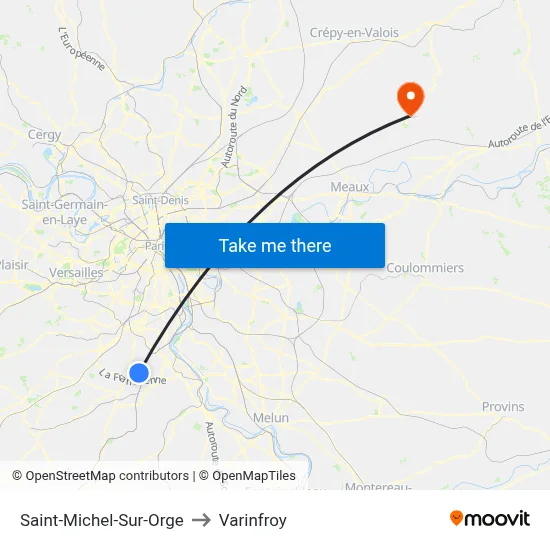 Saint-Michel-Sur-Orge to Varinfroy map