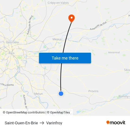 Saint-Ouen-En-Brie to Varinfroy map