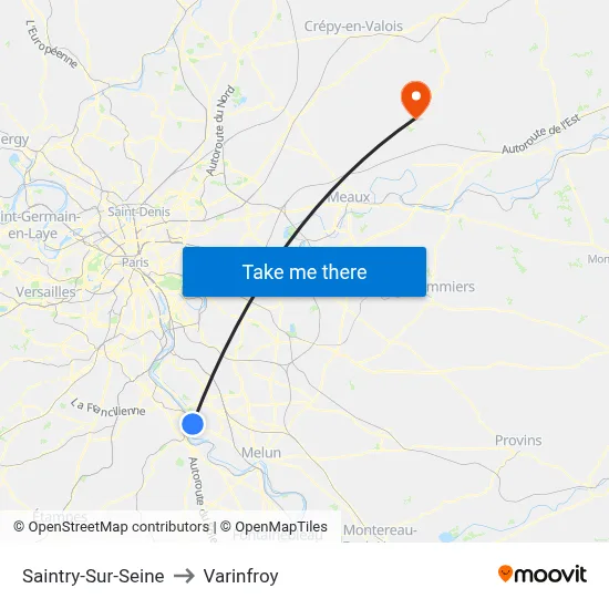 Saintry-Sur-Seine to Varinfroy map