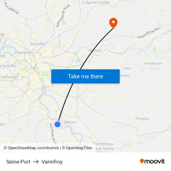 Seine-Port to Varinfroy map