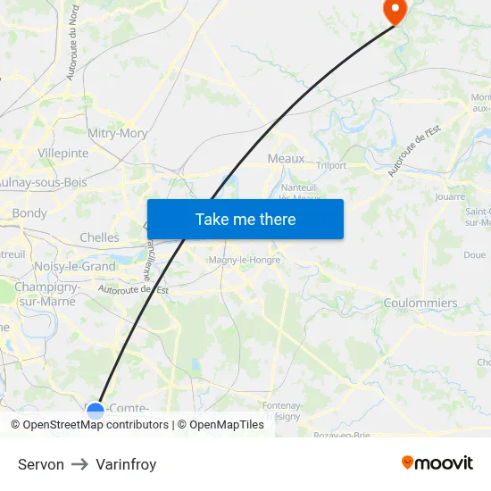 Servon to Varinfroy map