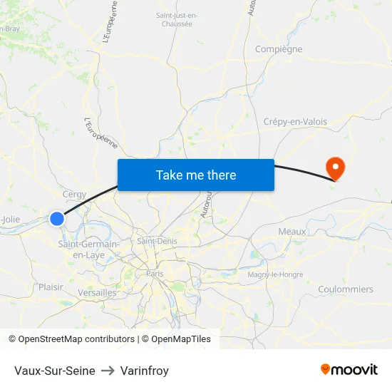Vaux-Sur-Seine to Varinfroy map