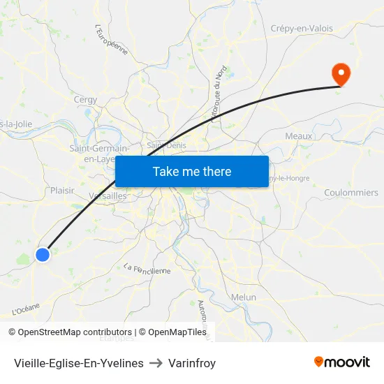 Vieille-Eglise-En-Yvelines to Varinfroy map