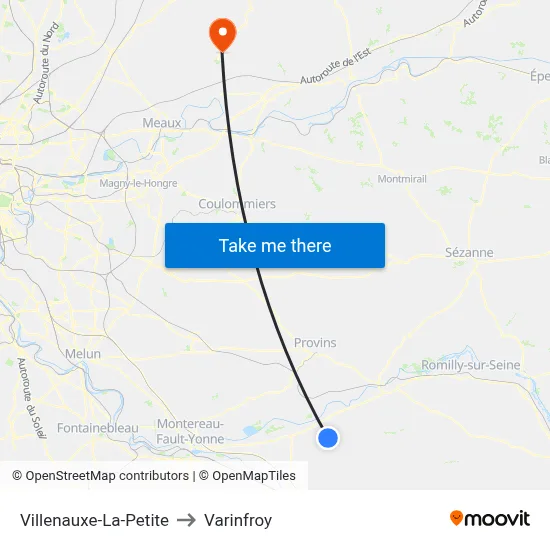 Villenauxe-La-Petite to Varinfroy map