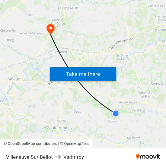 Villeneuve-Sur-Bellot to Varinfroy map