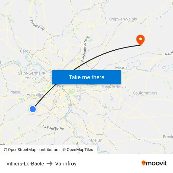 Villiers-Le-Bacle to Varinfroy map