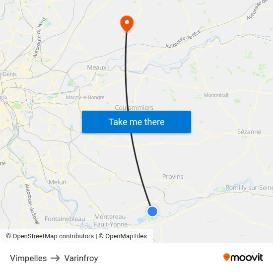 Vimpelles to Varinfroy map