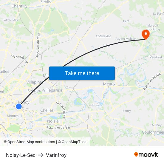 Noisy-Le-Sec to Varinfroy map