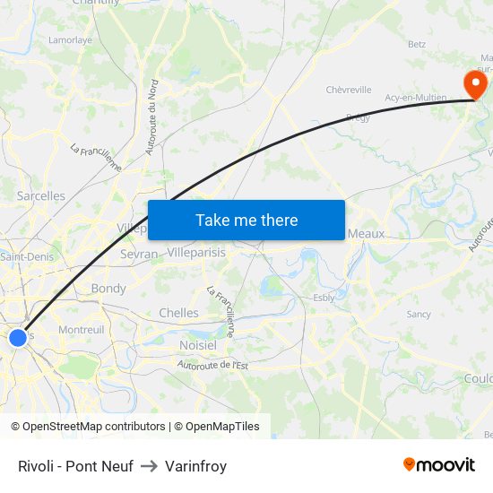 Rivoli - Pont Neuf to Varinfroy map