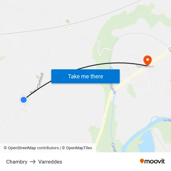 Chambry to Varreddes map