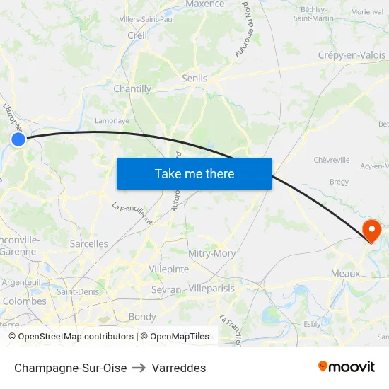 Champagne-Sur-Oise to Varreddes map