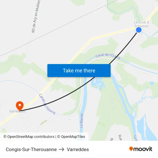 Congis-Sur-Therouanne to Varreddes map