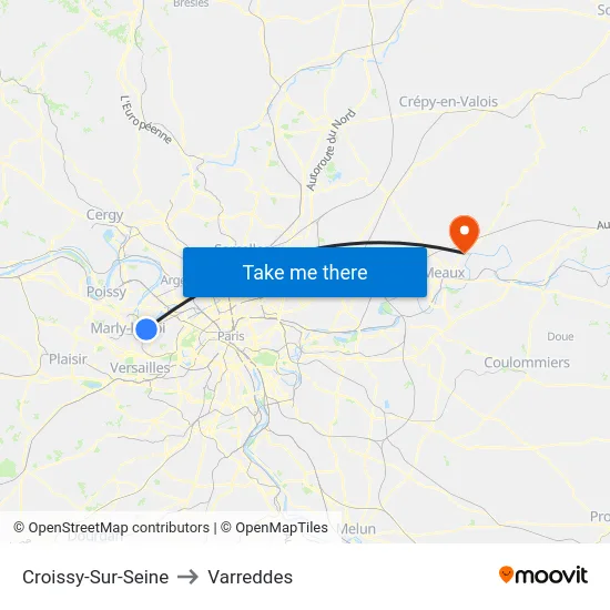Croissy-Sur-Seine to Varreddes map