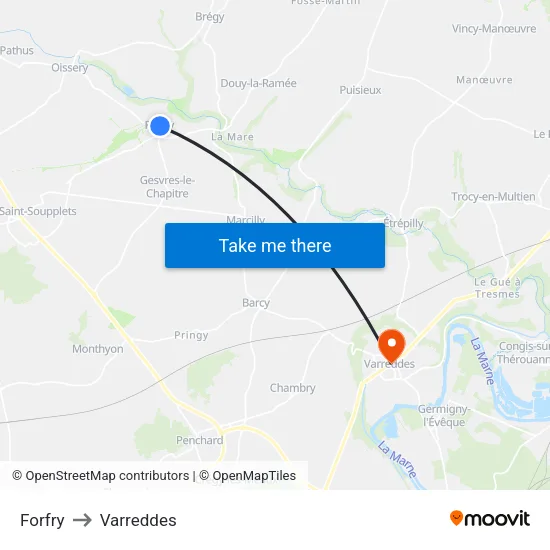 Forfry to Varreddes map