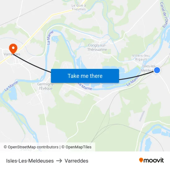 Isles-Les-Meldeuses to Varreddes map