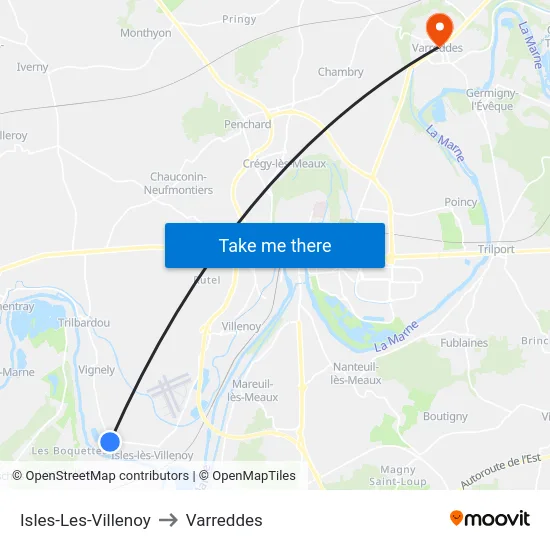 Isles-Les-Villenoy to Varreddes map