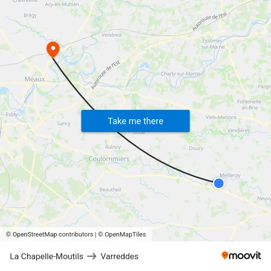 La Chapelle-Moutils to Varreddes map