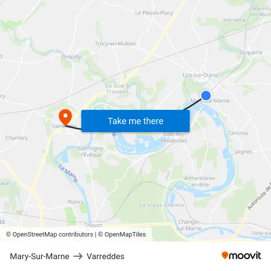 Mary-Sur-Marne to Varreddes map