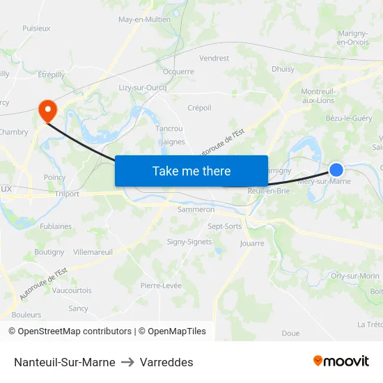 Nanteuil-Sur-Marne to Varreddes map