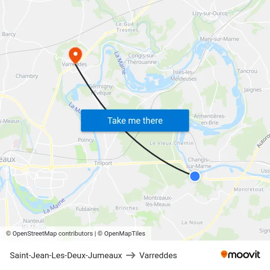 Saint-Jean-Les-Deux-Jumeaux to Varreddes map