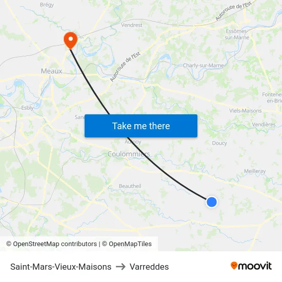 Saint-Mars-Vieux-Maisons to Varreddes map