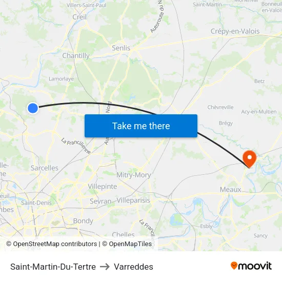 Saint-Martin-Du-Tertre to Varreddes map