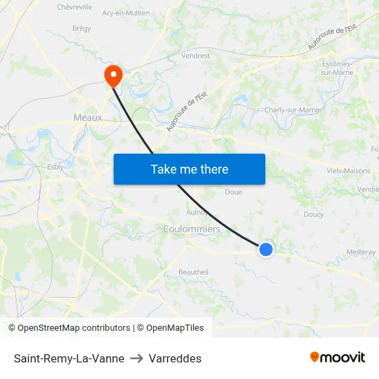Saint-Remy-La-Vanne to Varreddes map