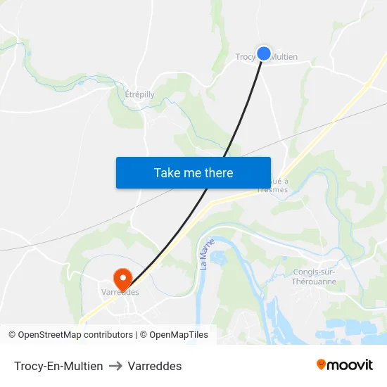 Trocy-En-Multien to Varreddes map