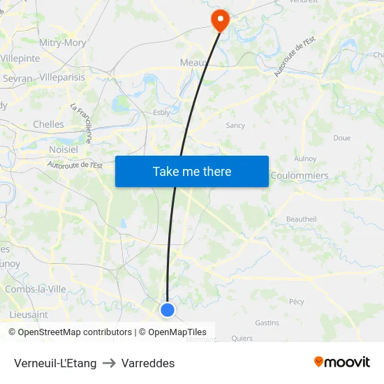 Verneuil-L'Etang to Varreddes map