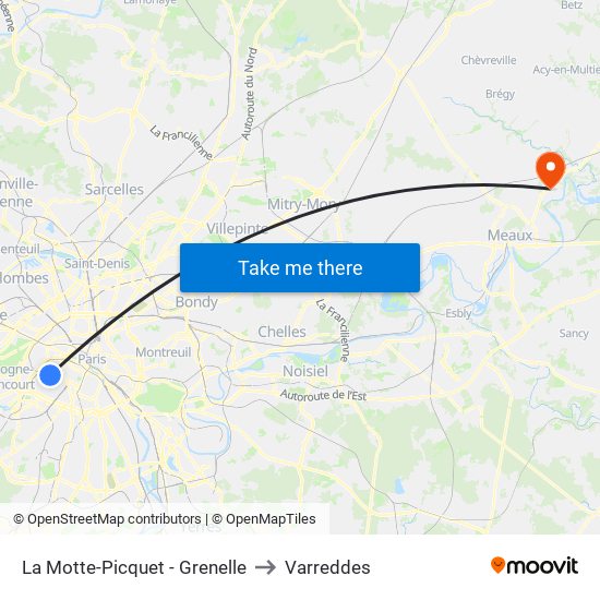La Motte-Picquet - Grenelle to Varreddes map