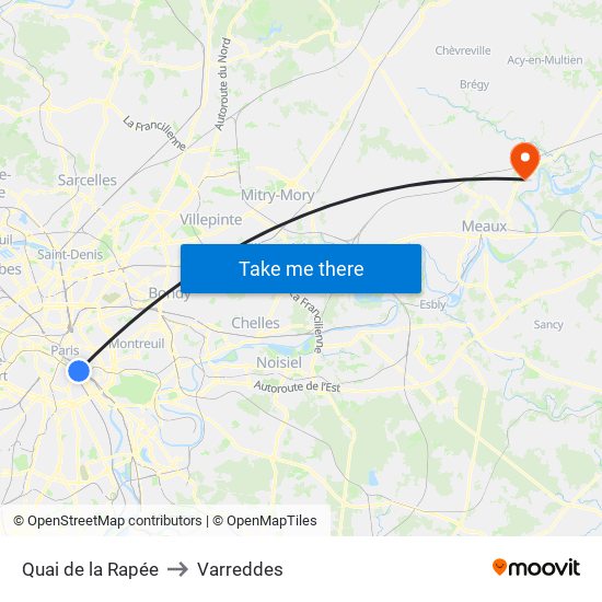 Quai de la Rapée to Varreddes map