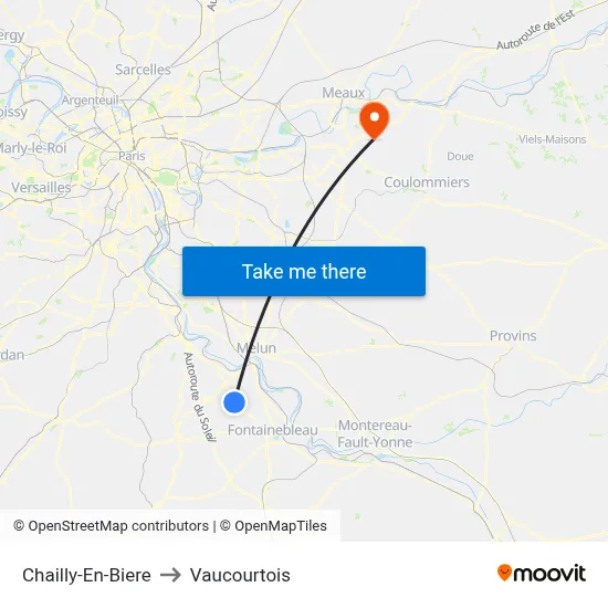 Chailly-En-Biere to Vaucourtois map