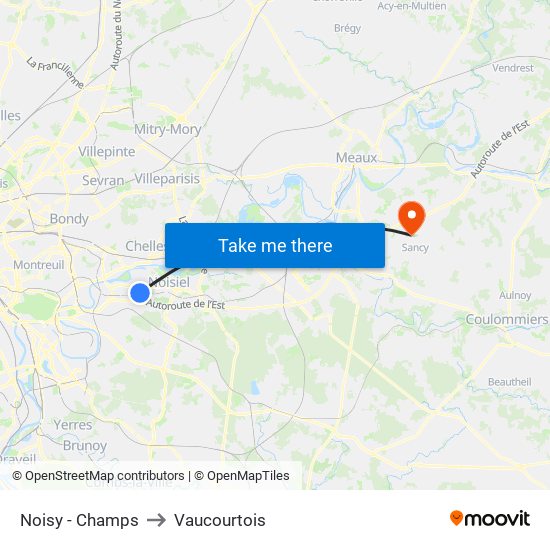 Noisy - Champs to Vaucourtois map