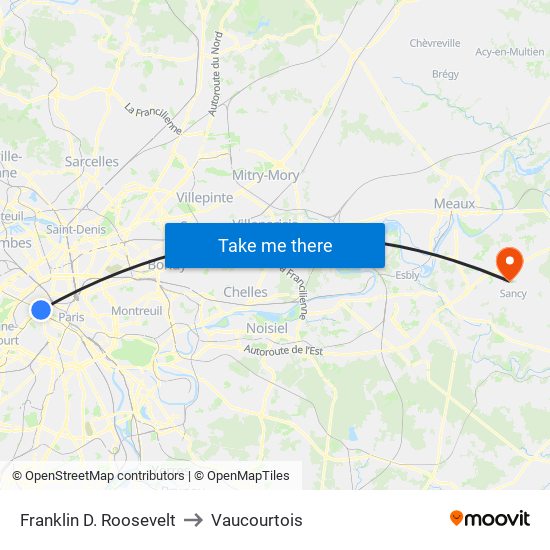 Franklin D. Roosevelt to Vaucourtois map