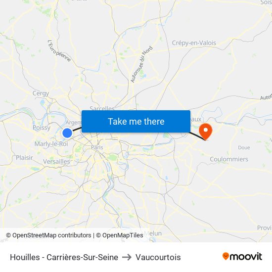 Houilles - Carrières-Sur-Seine to Vaucourtois map