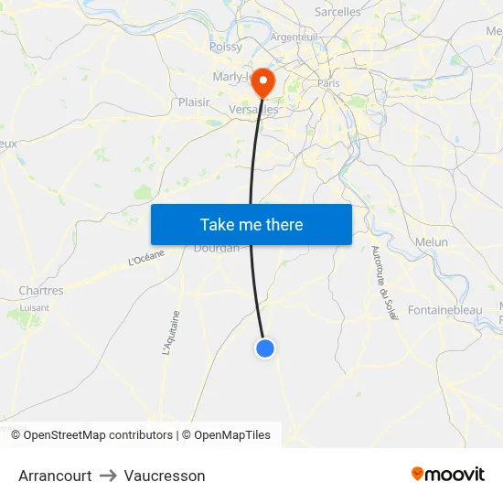 Arrancourt to Vaucresson map