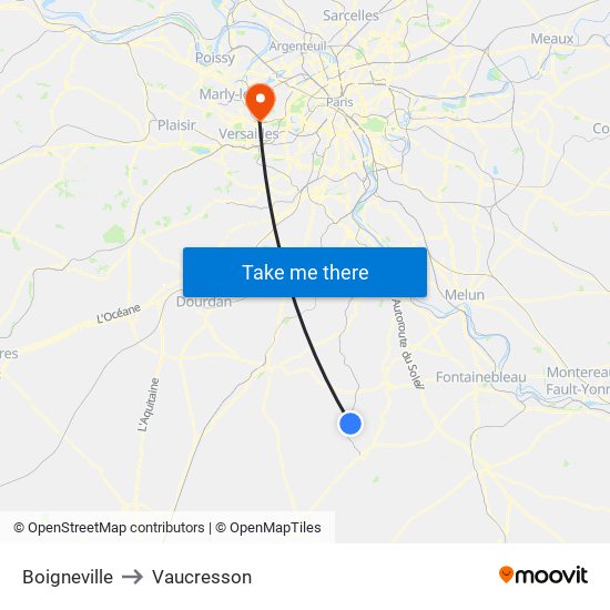 Boigneville to Vaucresson map