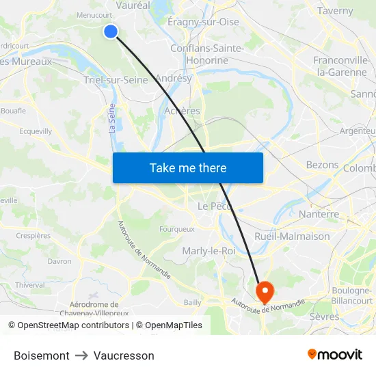 Boisemont to Vaucresson map