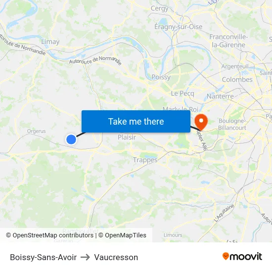 Boissy-Sans-Avoir to Vaucresson map