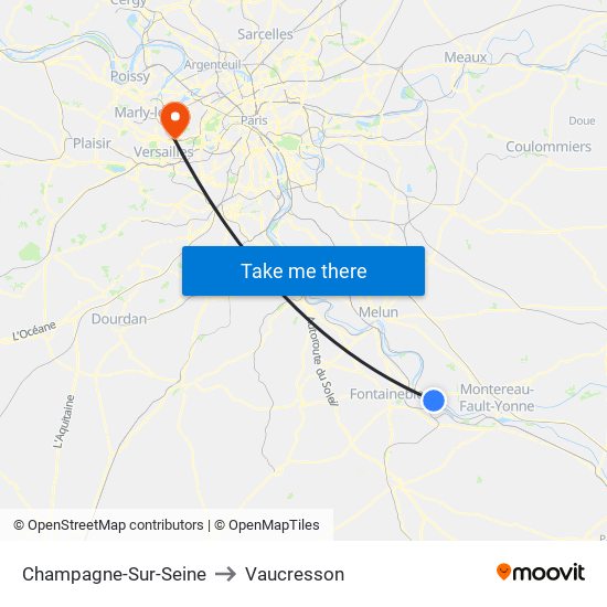 Champagne-Sur-Seine to Vaucresson map