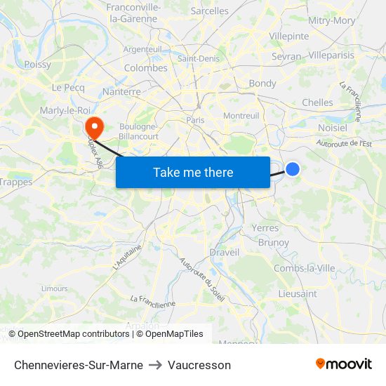 Chennevieres-Sur-Marne to Vaucresson map