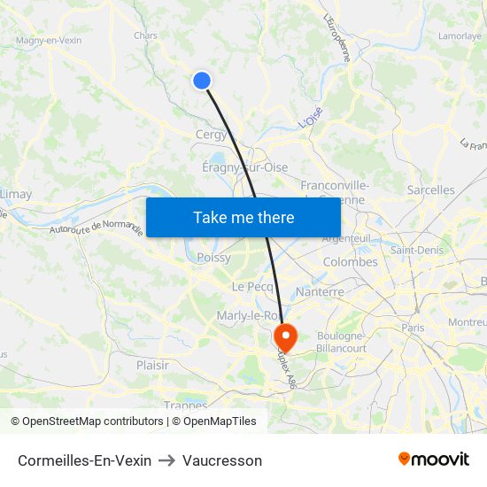 Cormeilles-En-Vexin to Vaucresson map