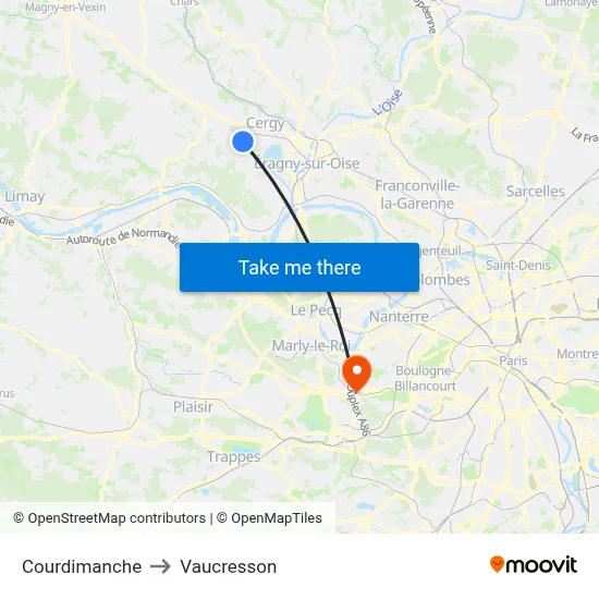 Courdimanche to Vaucresson map
