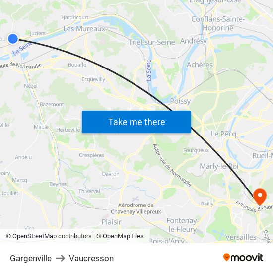 Gargenville to Vaucresson map