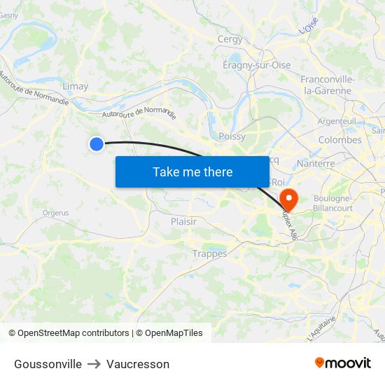 Goussonville to Vaucresson map