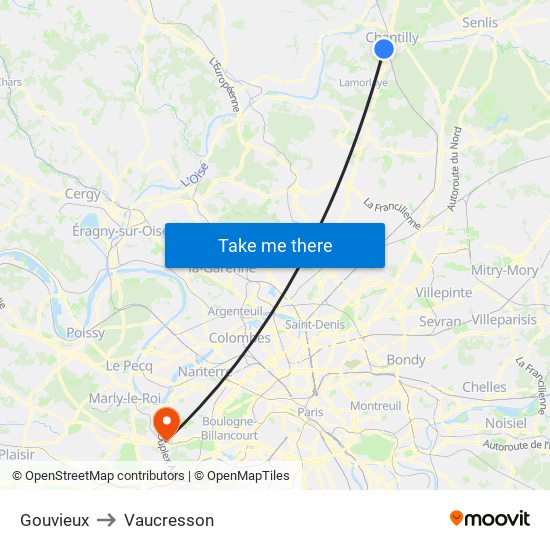 Gouvieux to Vaucresson map