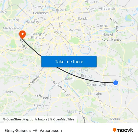 Grisy-Suisnes to Vaucresson map