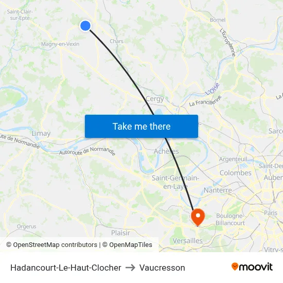 Hadancourt-Le-Haut-Clocher to Vaucresson map