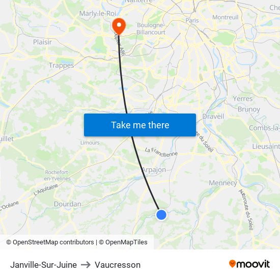 Janville-Sur-Juine to Vaucresson map